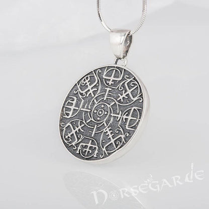 Handcrafted Vegvisir Rune Amulet - Sterling Silver