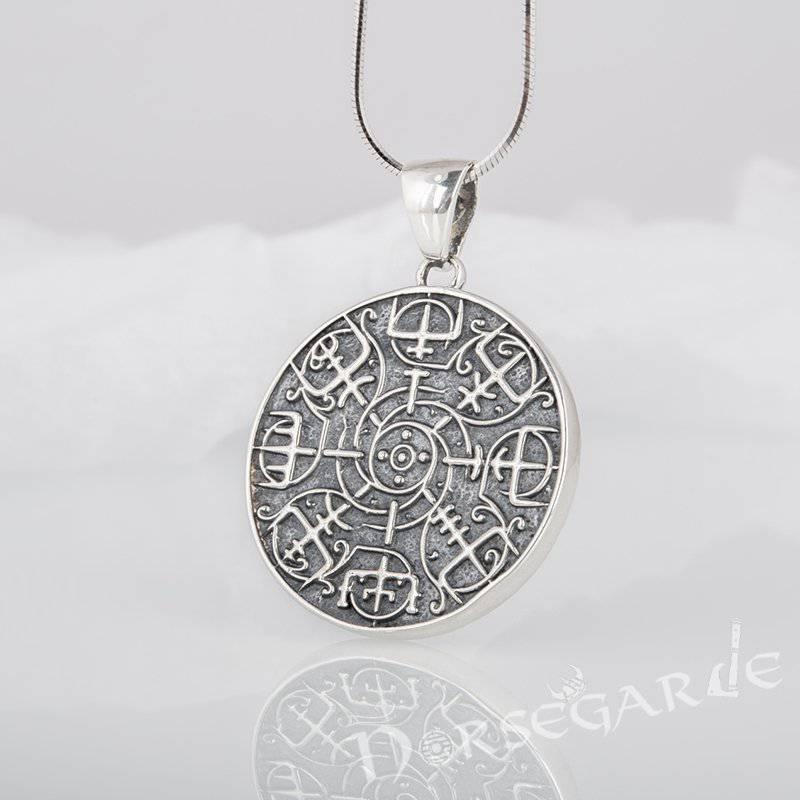 Handcrafted Vegvisir Rune Amulet - Sterling Silver