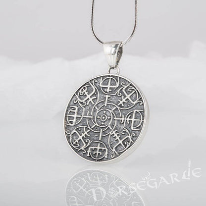 Handcrafted Vegvisir Rune Amulet - Sterling Silver