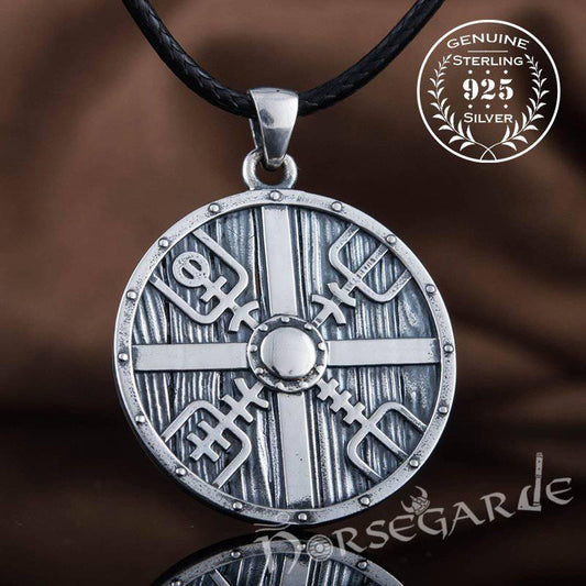 Handcrafted Vegvisir Shield Pendant - Sterling Silver