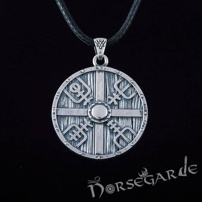 Handcrafted Vegvisir Shield Pendant - Sterling Silver