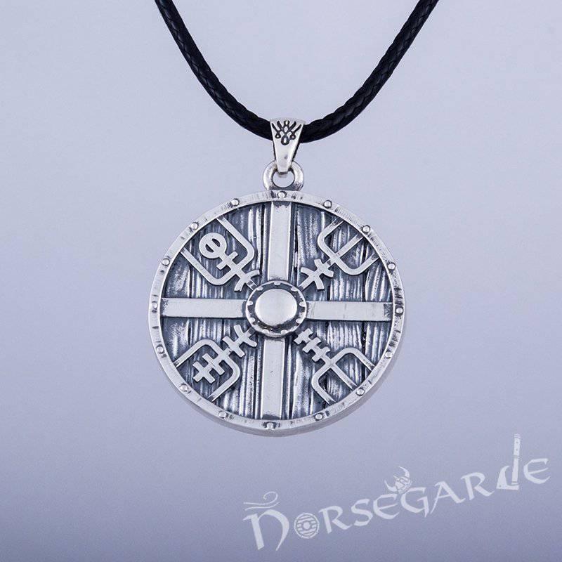Handcrafted Vegvisir Shield Pendant - Sterling Silver