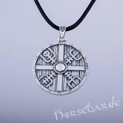 Handcrafted Vegvisir Shield Pendant - Sterling Silver