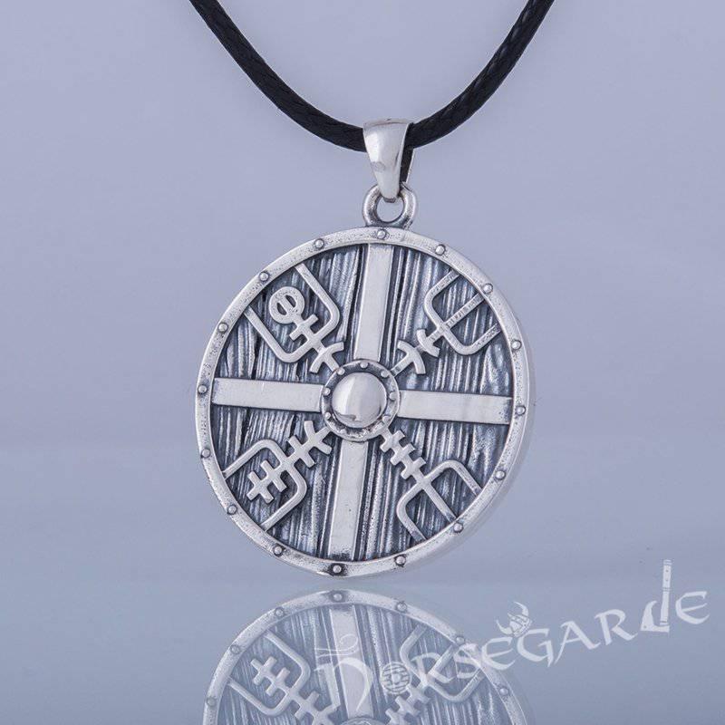Handcrafted Vegvisir Shield Pendant - Sterling Silver