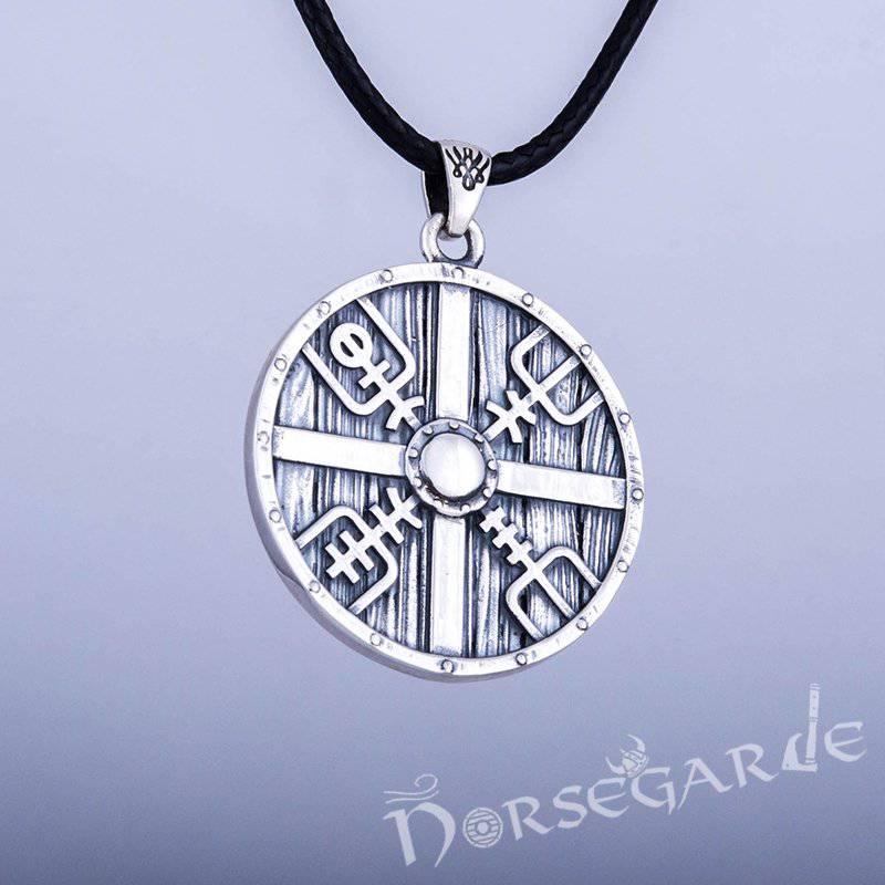 Handcrafted Vegvisir Shield Pendant - Sterling Silver