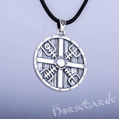 Handcrafted Vegvisir Shield Pendant - Sterling Silver