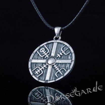 Handcrafted Vegvisir Shield Pendant - Sterling Silver