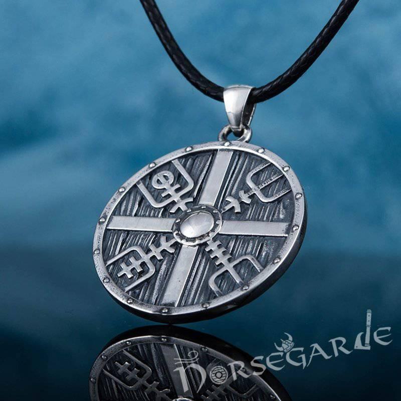Handcrafted Vegvisir Shield Pendant - Sterling Silver