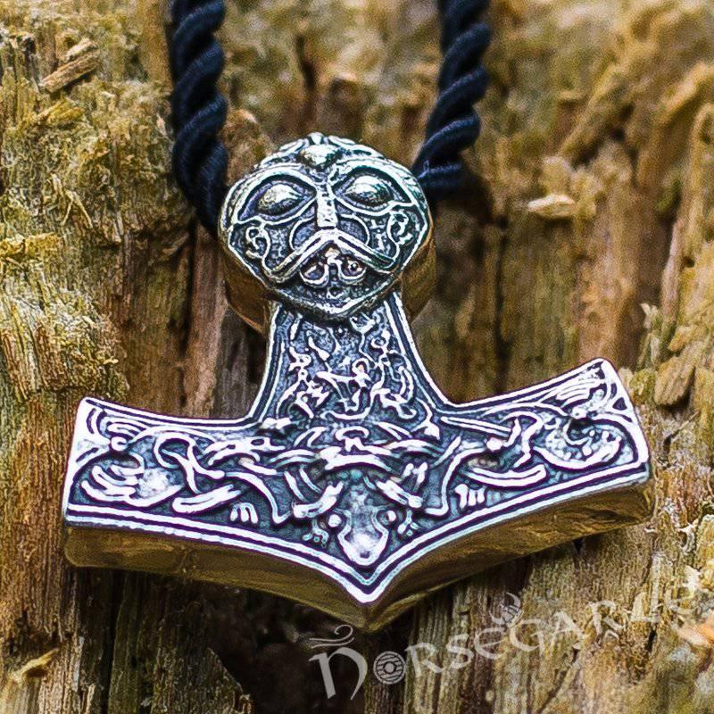 Handcrafted Viking Art Ornamental Mjölnir - Sterling Silver