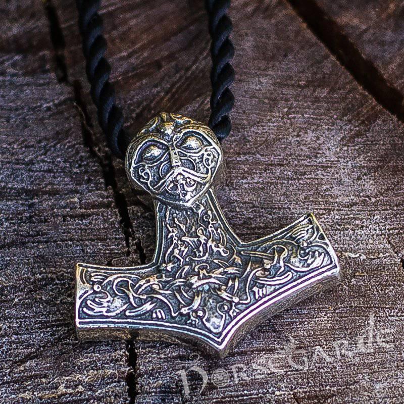 Handcrafted Viking Art Ornamental Mjölnir - Sterling Silver