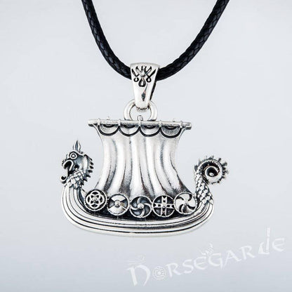 Handcrafted Viking Drakkar Pendant - Sterling Silver