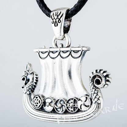 Handcrafted Viking Drakkar Pendant - Sterling Silver