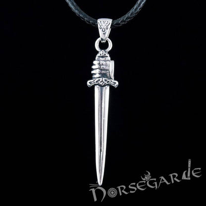 Handcrafted Viking Hand and Sword Pendant - Sterling Silver