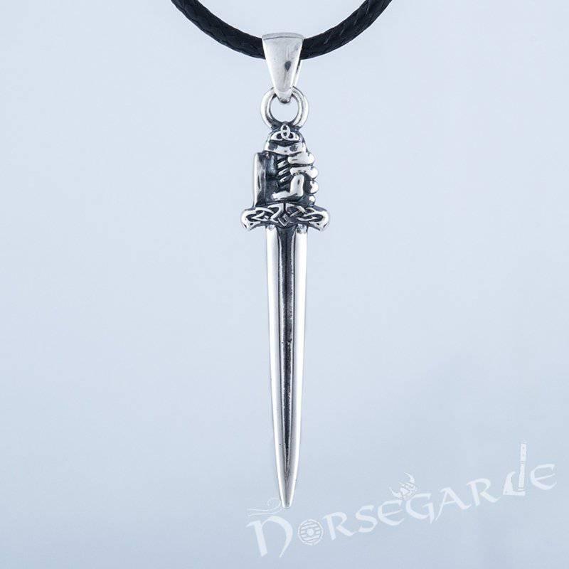 Handcrafted Viking Hand and Sword Pendant - Sterling Silver