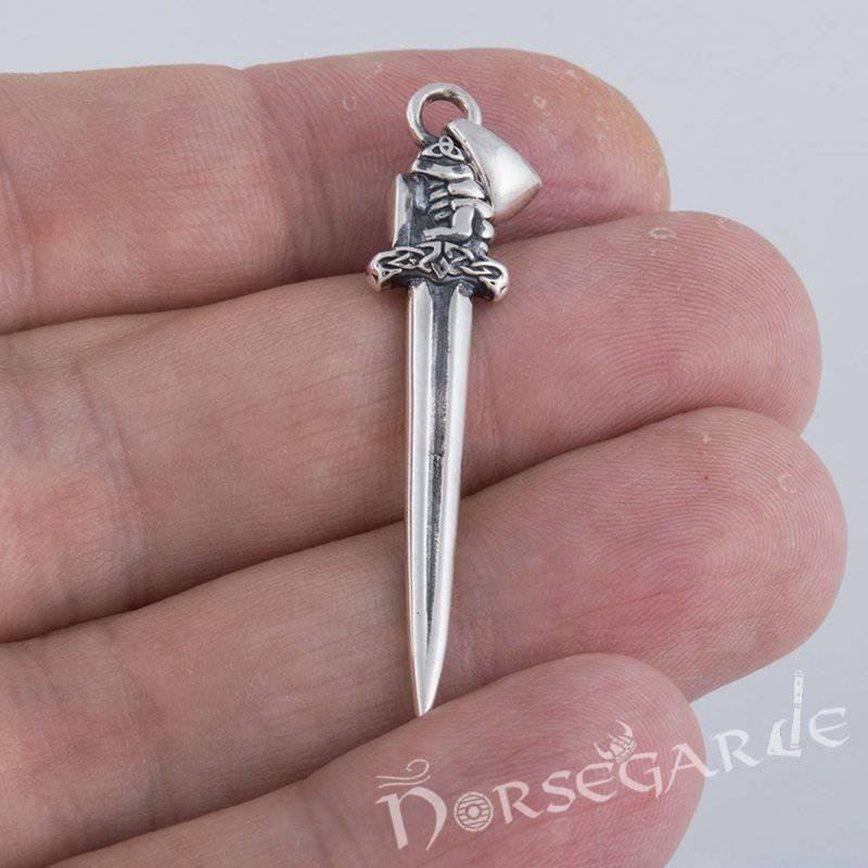 Handcrafted Viking Hand and Sword Pendant - Sterling Silver