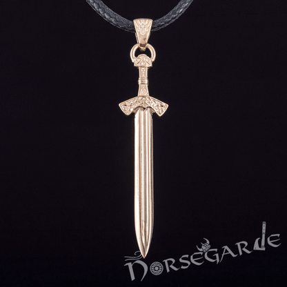 Handcrafted Viking Sword Pendant - Gold