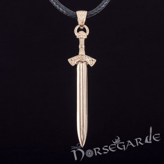 Handcrafted Viking Sword Pendant - Gold
