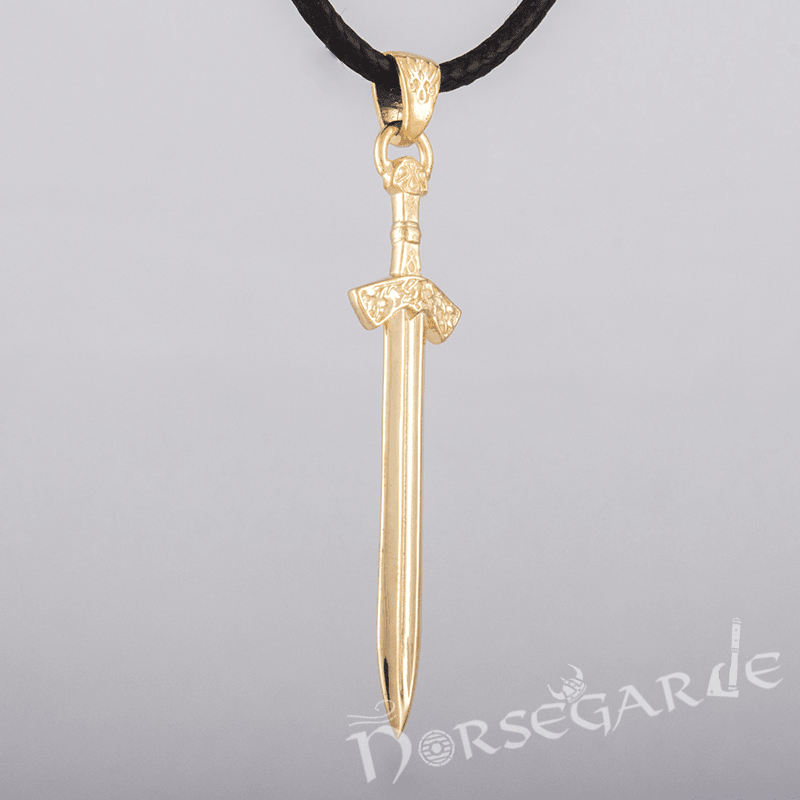 Handcrafted Viking Sword Pendant - Gold