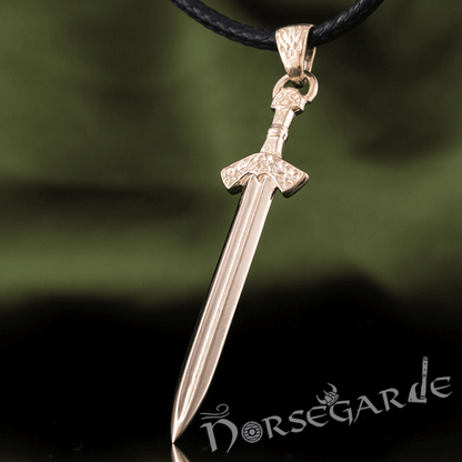 Handcrafted Viking Sword Pendant - Gold