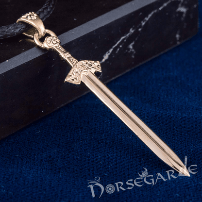 Handcrafted Viking Sword Pendant - Gold