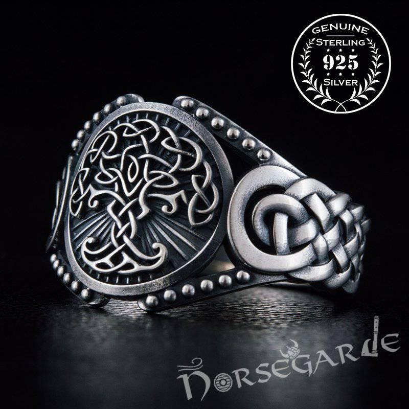 Handcrafted Yggdrasil Braid Ornament Ring - Sterling Silver