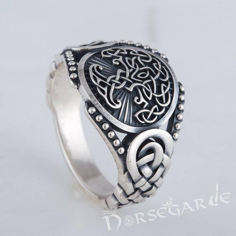 Handcrafted Yggdrasil Braid Ornament Ring - Sterling Silver