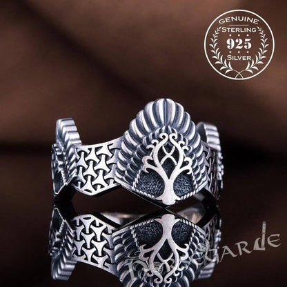 Handcrafted Yggdrasil Crown Band - Sterling Silver