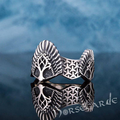 Handcrafted Yggdrasil Crown Band - Sterling Silver