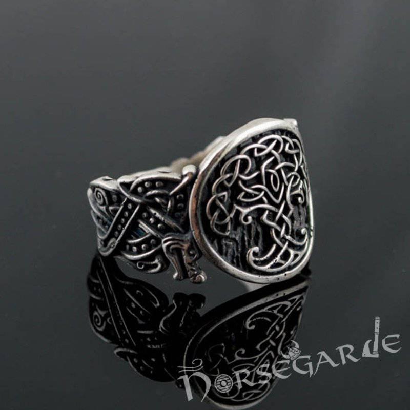 Handcrafted Yggdrasil Jellinge Style Ring - Sterling Silver
