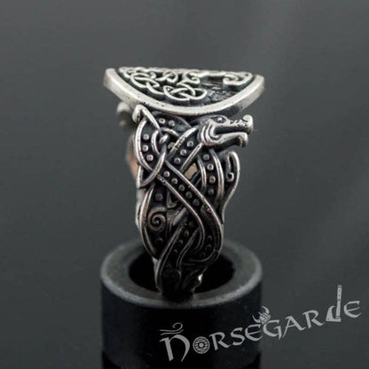 Handcrafted Yggdrasil Jellinge Style Ring - Sterling Silver