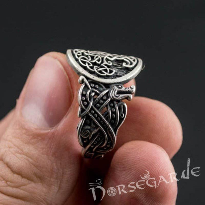 Handcrafted Yggdrasil Jellinge Style Ring - Sterling Silver