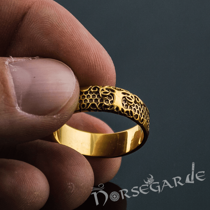 Handcrafted Yggdrasil Patterned Band - Gold