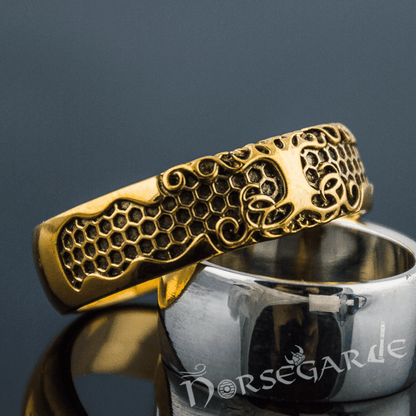 Handcrafted Yggdrasil Patterned Band - Gold