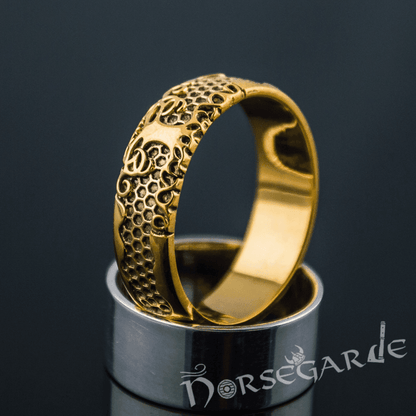 Handcrafted Yggdrasil Patterned Band - Gold