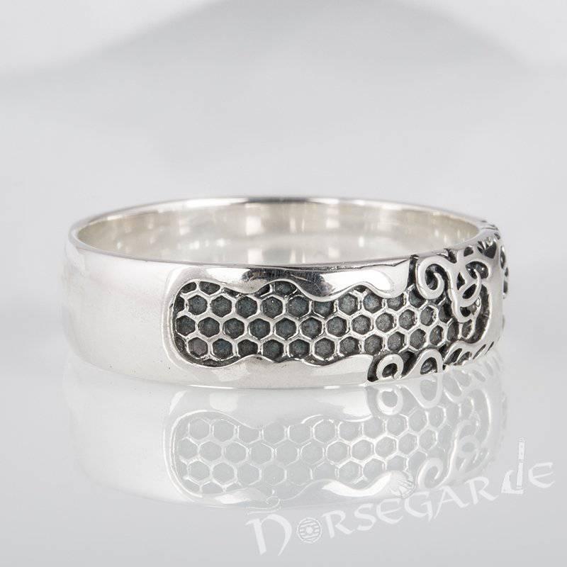 Handcrafted Yggdrasil Patterned Band - Sterling Silver