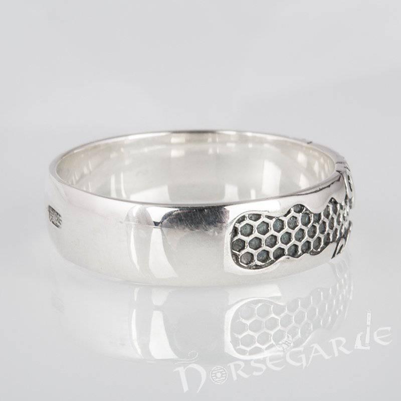 Handcrafted Yggdrasil Patterned Band - Sterling Silver