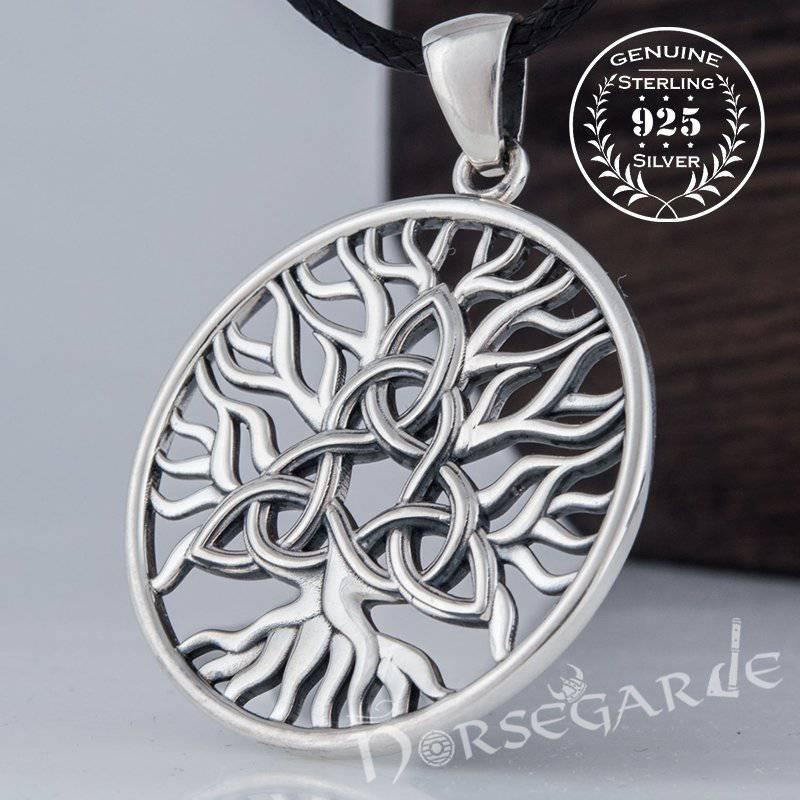 Handcrafted Yggdrasil Triquetra Pendant - Sterling Silver