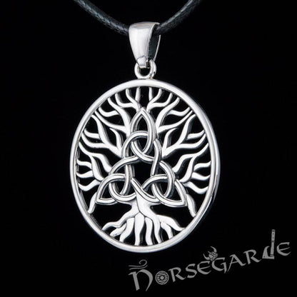 Handcrafted Yggdrasil Triquetra Pendant - Sterling Silver