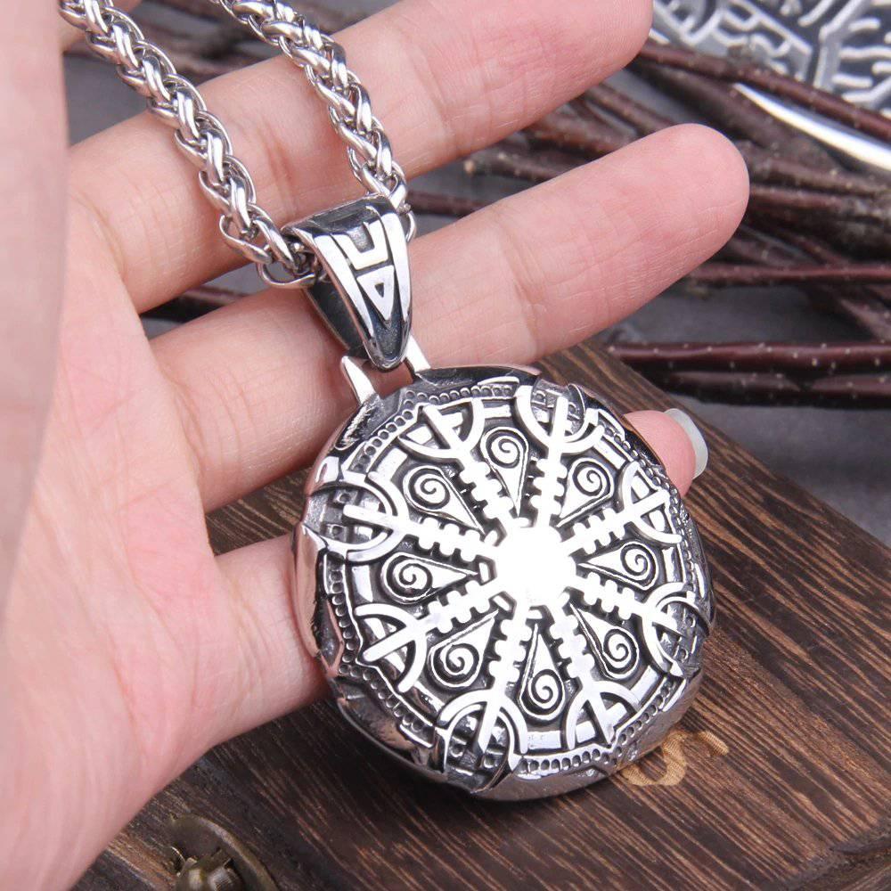 Helm of Awe Rune Pendant - Stainless Steel