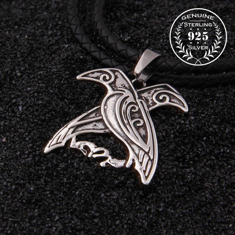 Hugin and Munin Pendant - Sterling Silver