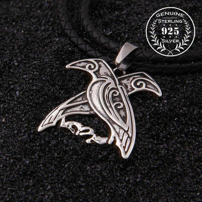 Hugin and Munin Pendant - Sterling Silver