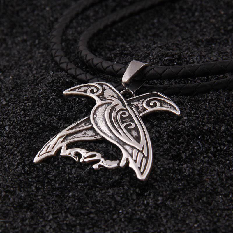 Hugin and Munin Pendant - Sterling Silver
