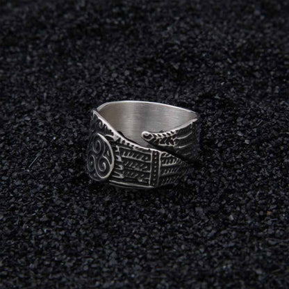 Hugin and Munin Raven Ring - Sterling Silver