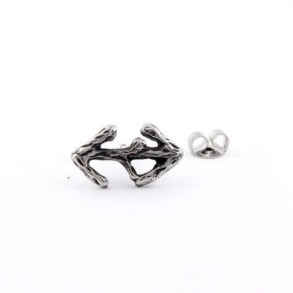 Eihwaz Rune Stud Earrings - Sterling Silver
