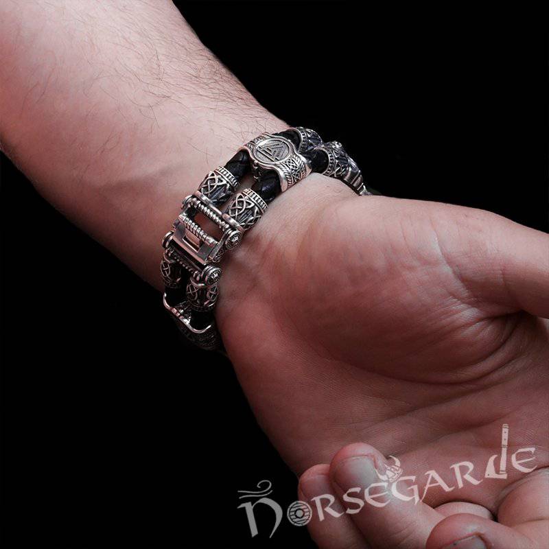 Handcrafted Viking Wolf Wristband for Apple Watch - Sterling Silver