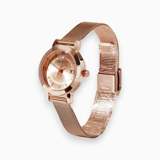 Elegant round stainless steel watch