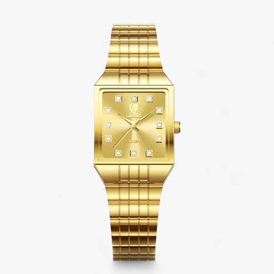 Elegant square gold clock
