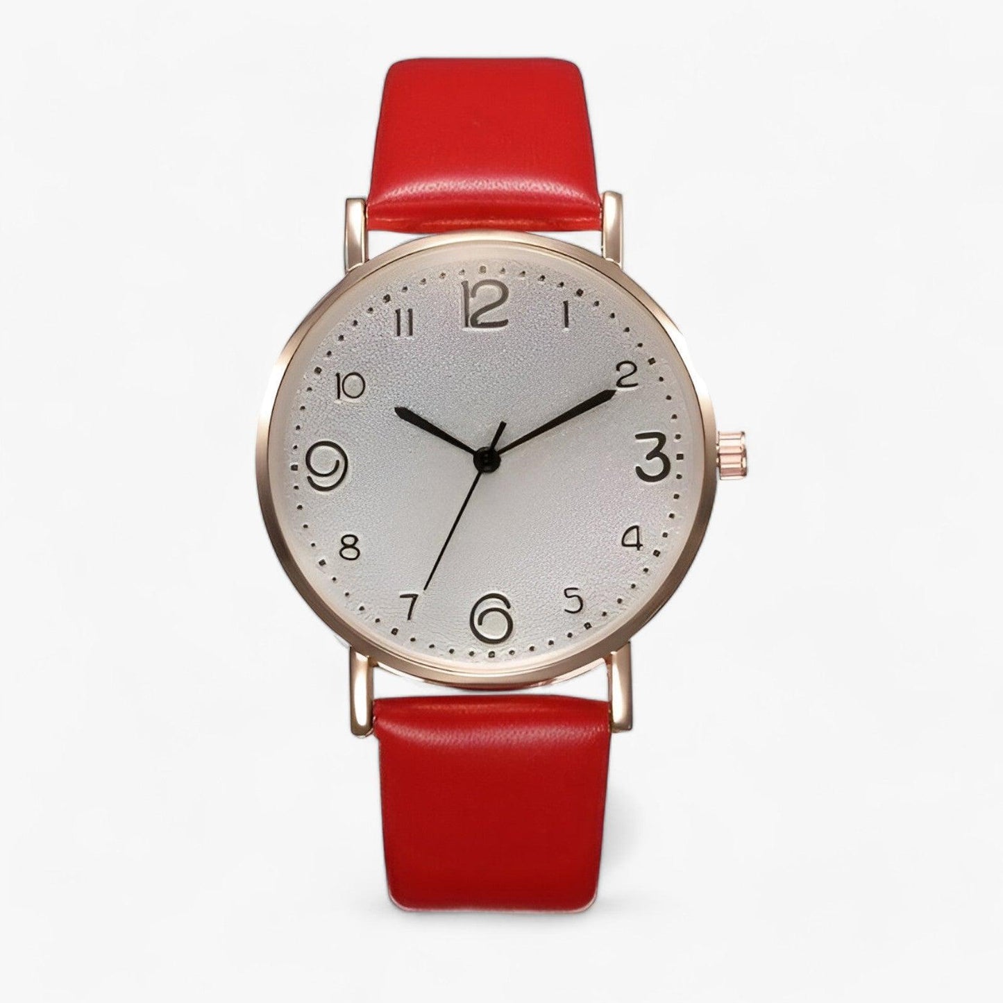 Modern round quartz wristwatch