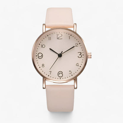 Modern round quartz wristwatch