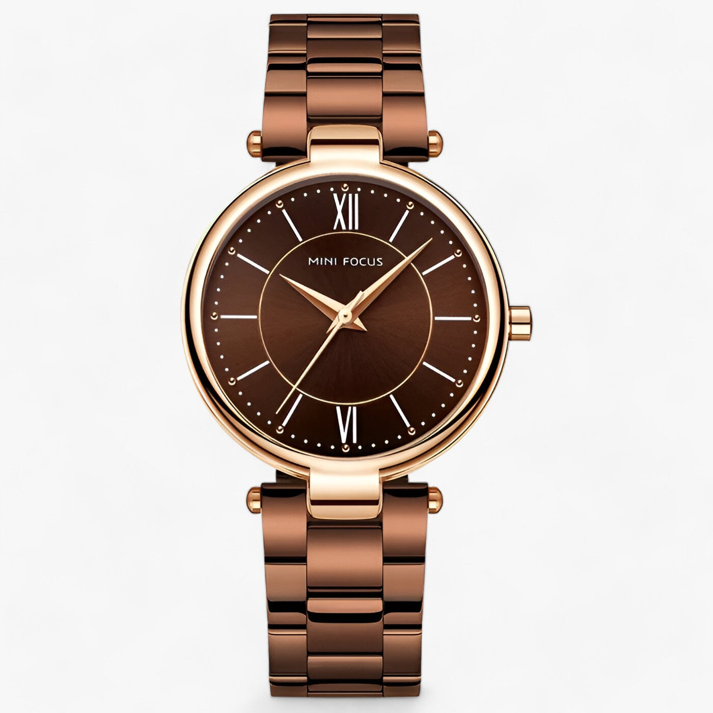 Elegant women's stainless steel quartz watch and minimalist dial